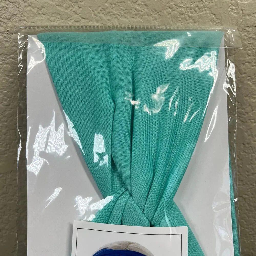 HeadBands Light Teal   Wide Large Turban Boho Cloth Hairband Twisted Knot Yoga
